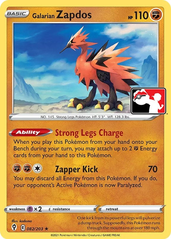 Image for Galarian Zapdos (082/203) [Prize Pack Series Cards]