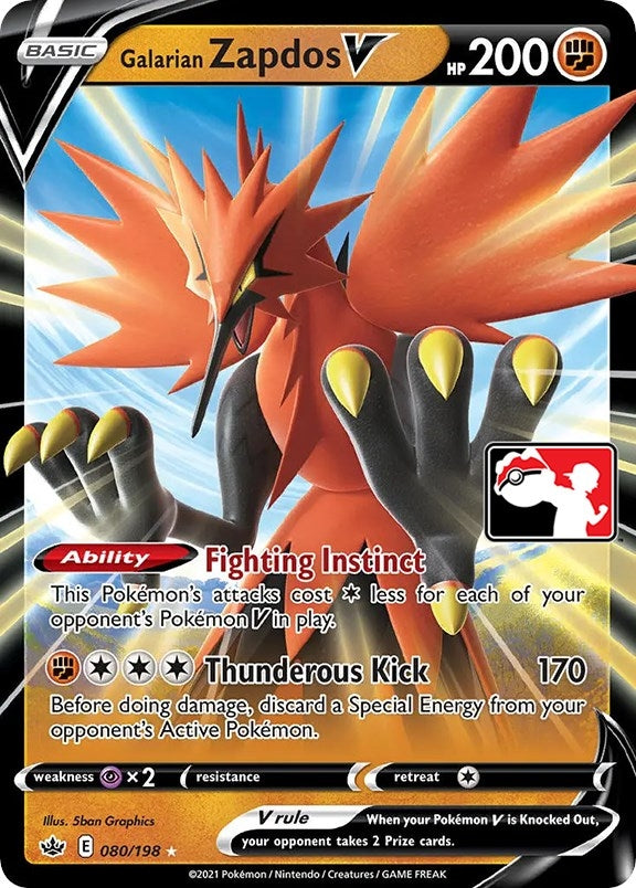 Image for Galarian Zapdos V (080/198) [Prize Pack Series Cards]