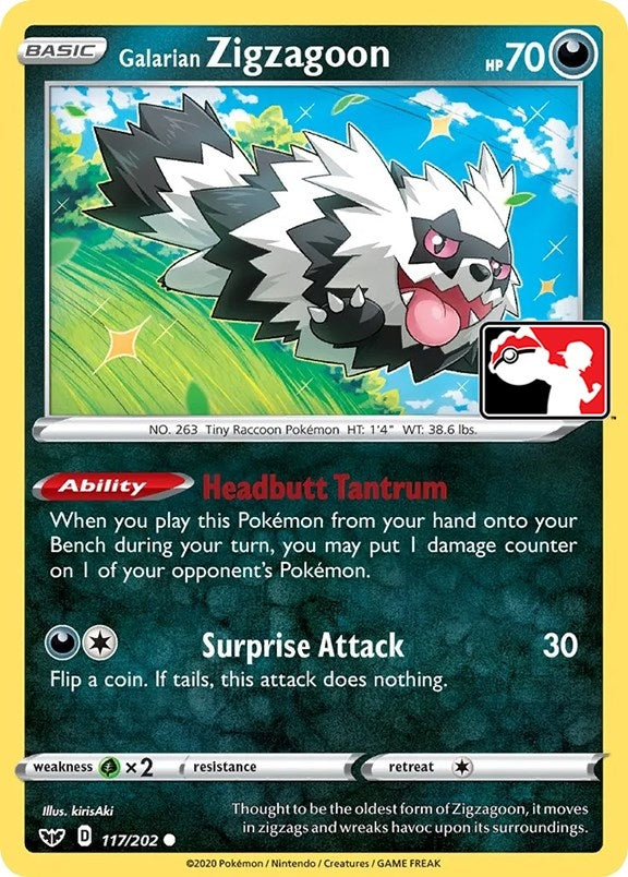 Image for Galarian Zigzagoon (117/202) [Prize Pack Series Cards]