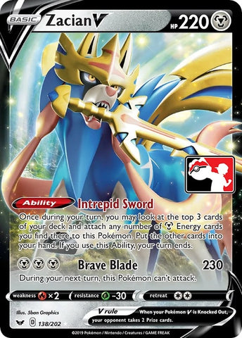 Image for Zacian V (138/202) [Prize Pack Series Cards]