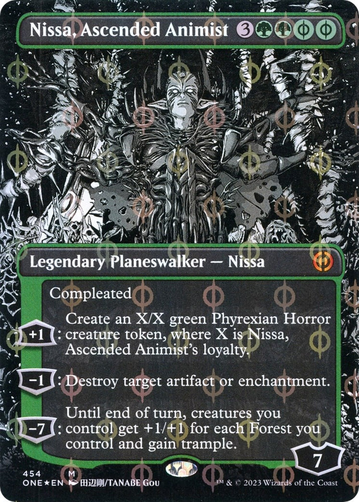 Image for Nissa, Ascended Animist (Borderless) (Step-and-Compleat Foil) (454) [Phyrexia: All Will Be One]