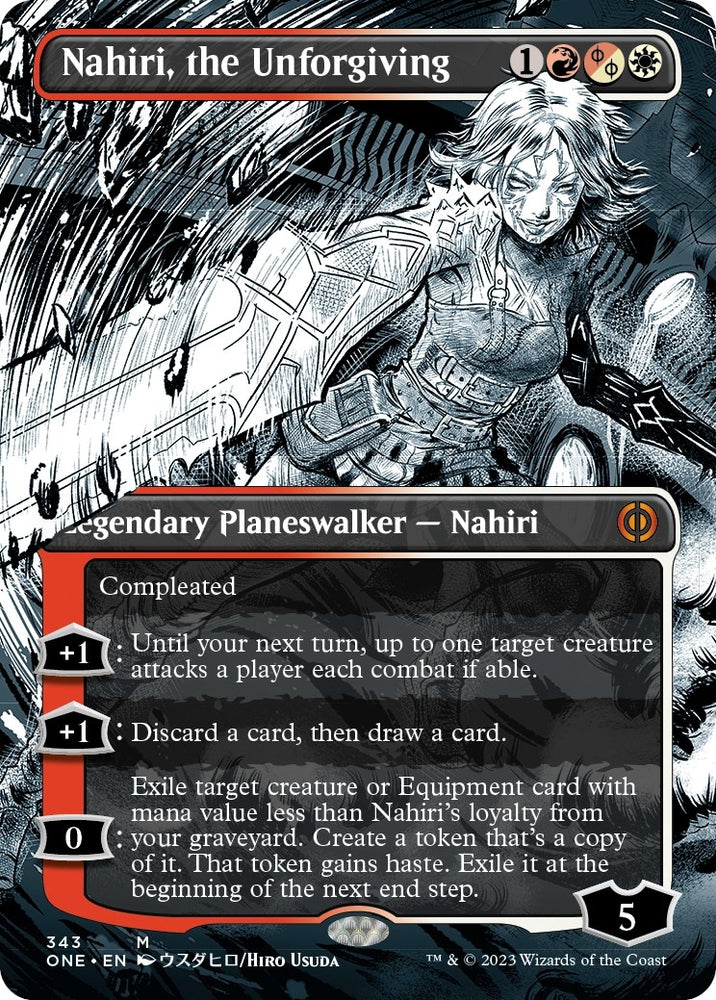 Image for Nahiri, the Unforgiving (Borderless) (343) [Phyrexia: All Will Be One]