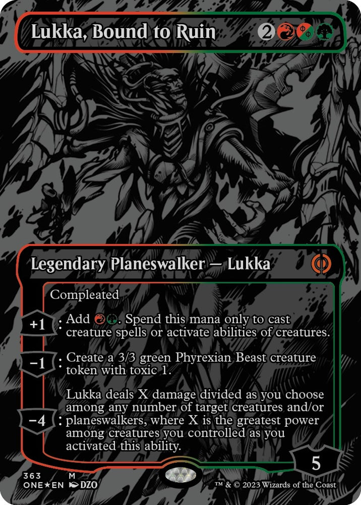 Image for Lukka, Bound to Ruin (Oil Slick Raised Foil) (363) [Phyrexia: All Will Be One]