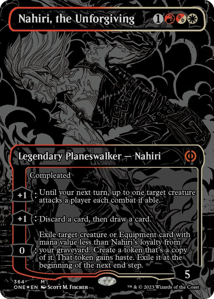 Image for Nahiri, the Unforgiving (Oil Slick Raised Foil) (364) [Phyrexia: All Will Be One]