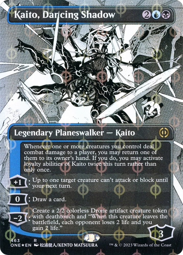 Image for Kaito, Dancing Shadow (Borderless) (Step-and-Compleat Foil) (463) [Phyrexia: All Will Be One]