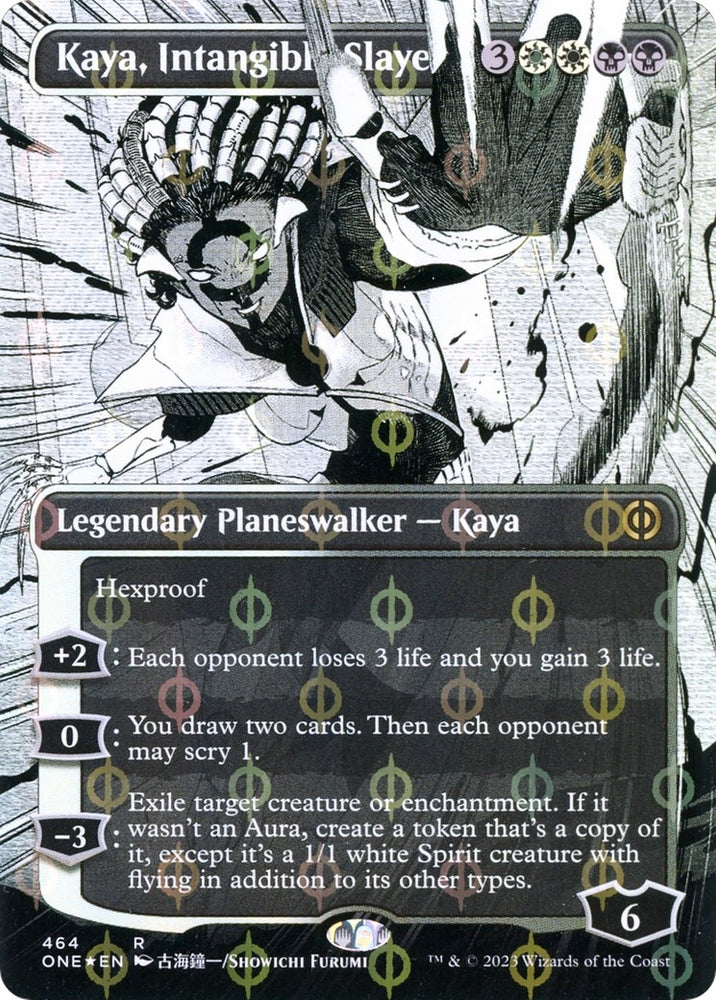 Image for Kaya, Intangible Slayer (Borderless) (Step-and-Compleat Foil) (464) [Phyrexia: All Will Be One]