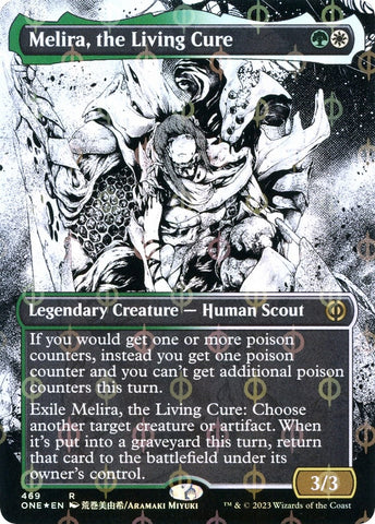 Image for Melira, the Living Cure (Borderless) (Step-and-Compleat Foil) (469) [Phyrexia: All Will Be One]