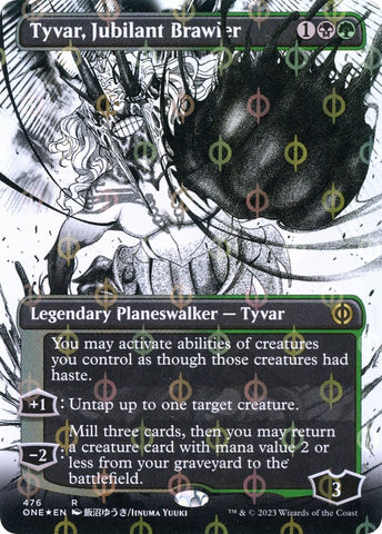 Image for Tyvar, Jubilant Brawler (Borderless) (Step-and-Compleat Foil) (476) [Phyrexia: All Will Be One]