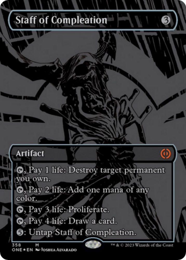 Image for Staff of Compleation (Oil Slick Raised Foil) (358) [Phyrexia: All Will Be One]