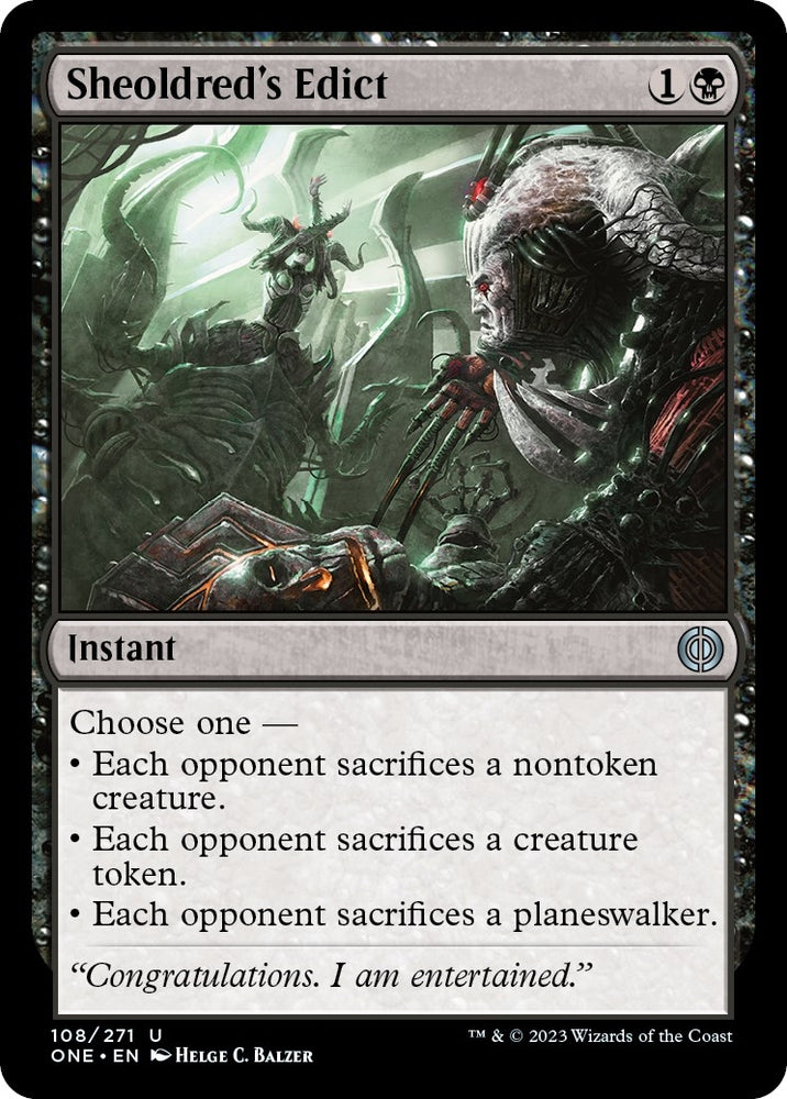 Image for Sheoldred's Edict (108) [Phyrexia: All Will Be One]