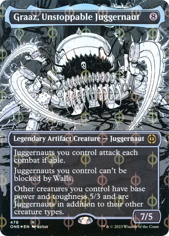 Image for Graaz, Unstoppable Juggernaut (Borderless) (Step-and-Compleat Foil) (478) [Phyrexia: All Will Be One]