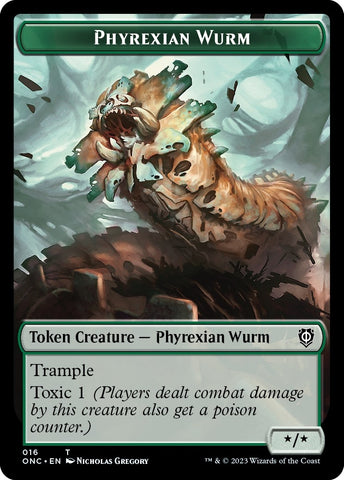 Image for Phyrexian Wurm // Phyrexian Horror Double-Sided Token (16 // 20) [Commander: Phyrexia: All Will Be One]