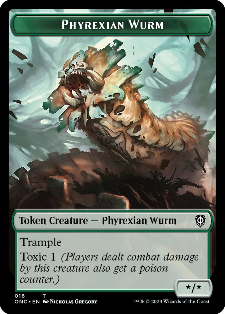 Image for Phyrexian Wurm // Phyrexian Insect Double-Sided Token (16 // 15) [Commander: Phyrexia: All Will Be One]