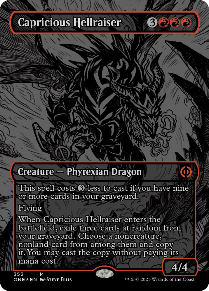 Image for Capricious Hellraiser (Oil Slick Raised Foil) (353) [Phyrexia: All Will Be One]