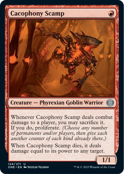 Image for Cacophony Scamp (124) [Phyrexia: All Will Be One]