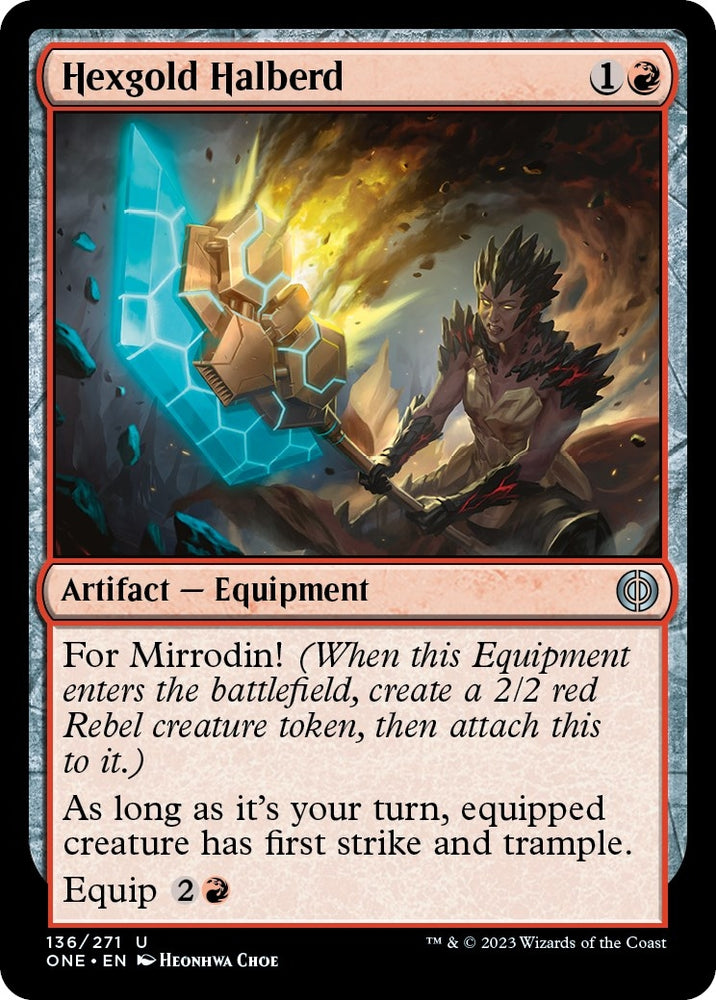 Image for Hexgold Halberd (136) [Phyrexia: All Will Be One]