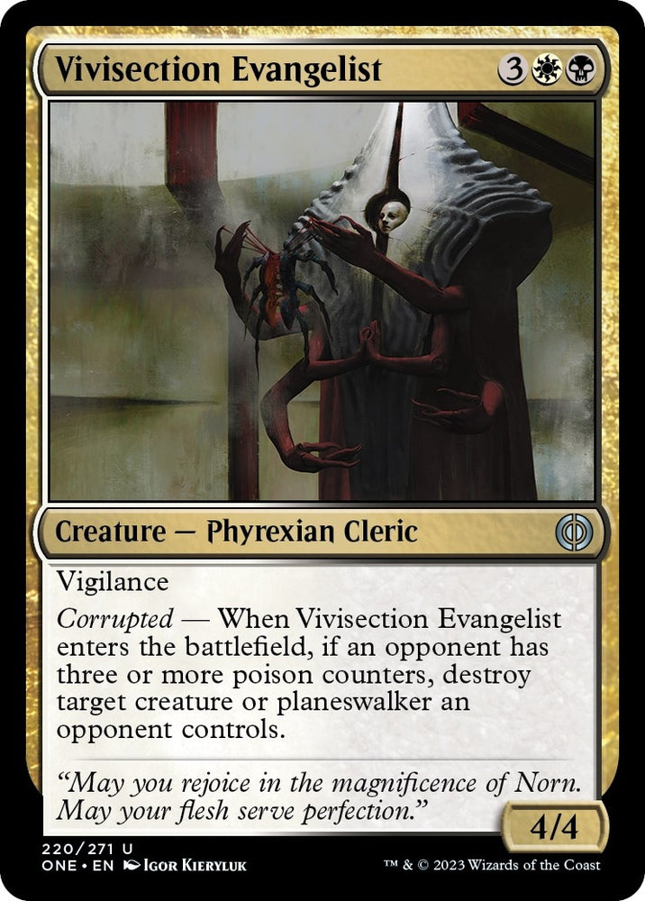 Image for Vivisection Evangelist (220) [Phyrexia: All Will Be One]