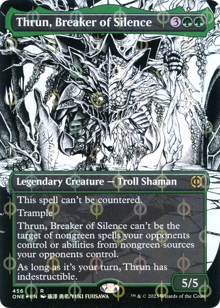 Image for Thrun, Breaker of Silence (Borderless) (Step-and-Compleat Foil) (456) [Phyrexia: All Will Be One]