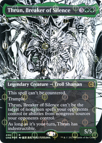 Image for Thrun, Breaker of Silence (Borderless) (Step-and-Compleat Foil) (456) [Phyrexia: All Will Be One]