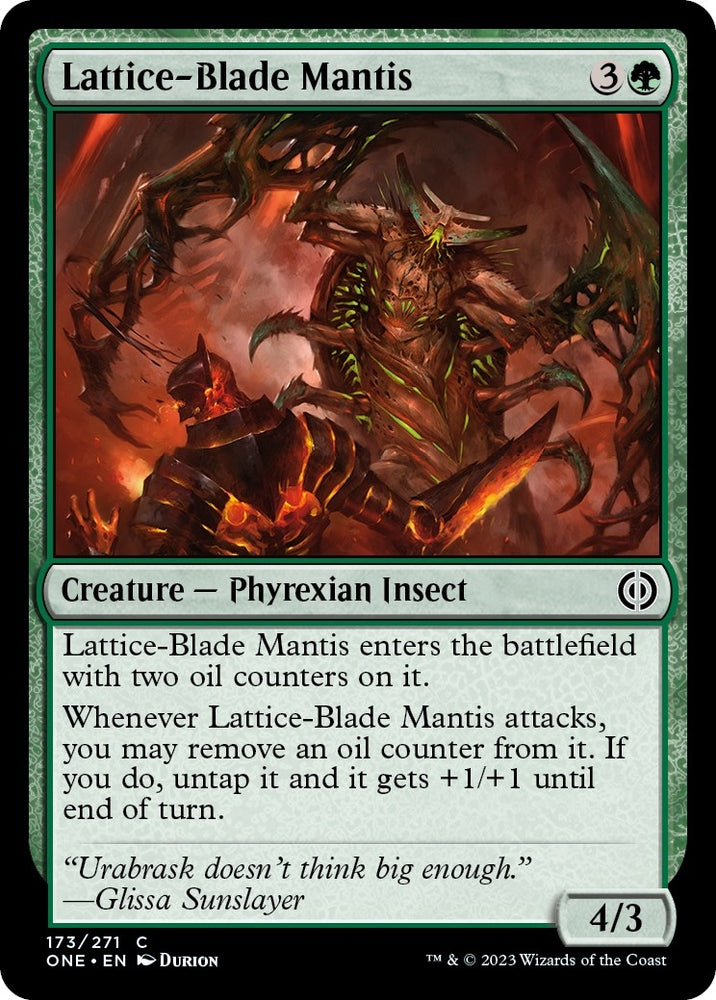 Image for Lattice-Blade Mantis (173) [Phyrexia: All Will Be One]