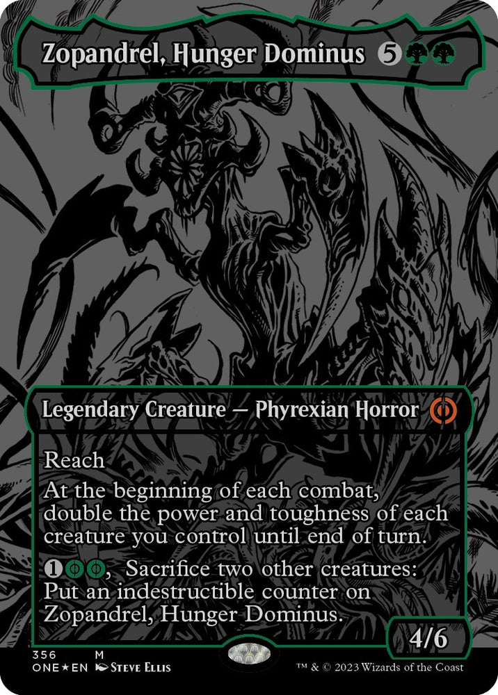 Image for Zopandrel, Hunger Dominus (Oil Slick Raised Foil) (356) [Phyrexia: All Will Be One]