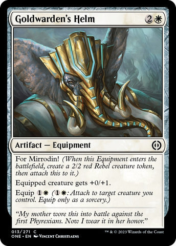 Image for Goldwarden's Helm (13) [Phyrexia: All Will Be One]