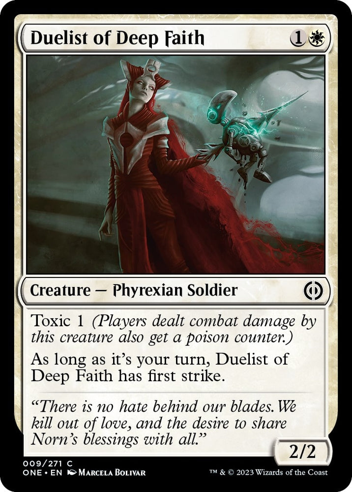 Image for Duelist of Deep Faith (9) [Phyrexia: All Will Be One]