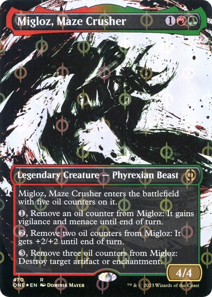 Image for Migloz, Maze Crusher (Showcase) (Step-and-Compleat Foil) (470) [Phyrexia: All Will Be One]