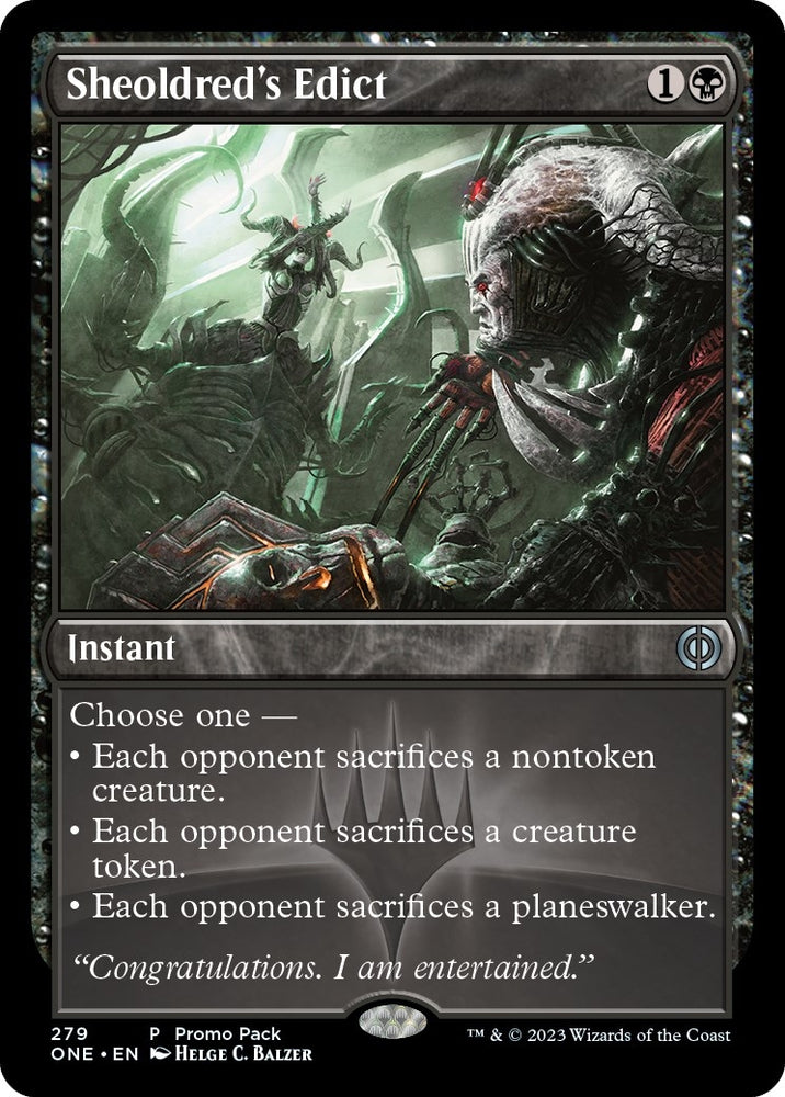 Image for Sheoldred's Edict (279) [Promo Pack: Phyrexia: All Will Be One]