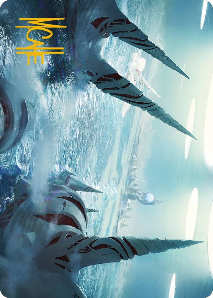 Image for Seachrome Coast Art Card (Gold-Stamped Signature) (61) [Art Series: Phyrexia: All Will Be One]