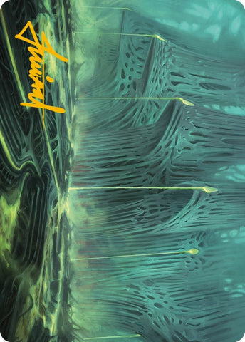 Image for Swamp Art Card (Gold-Stamped Signature) (63) [Art Series: Phyrexia: All Will Be One]