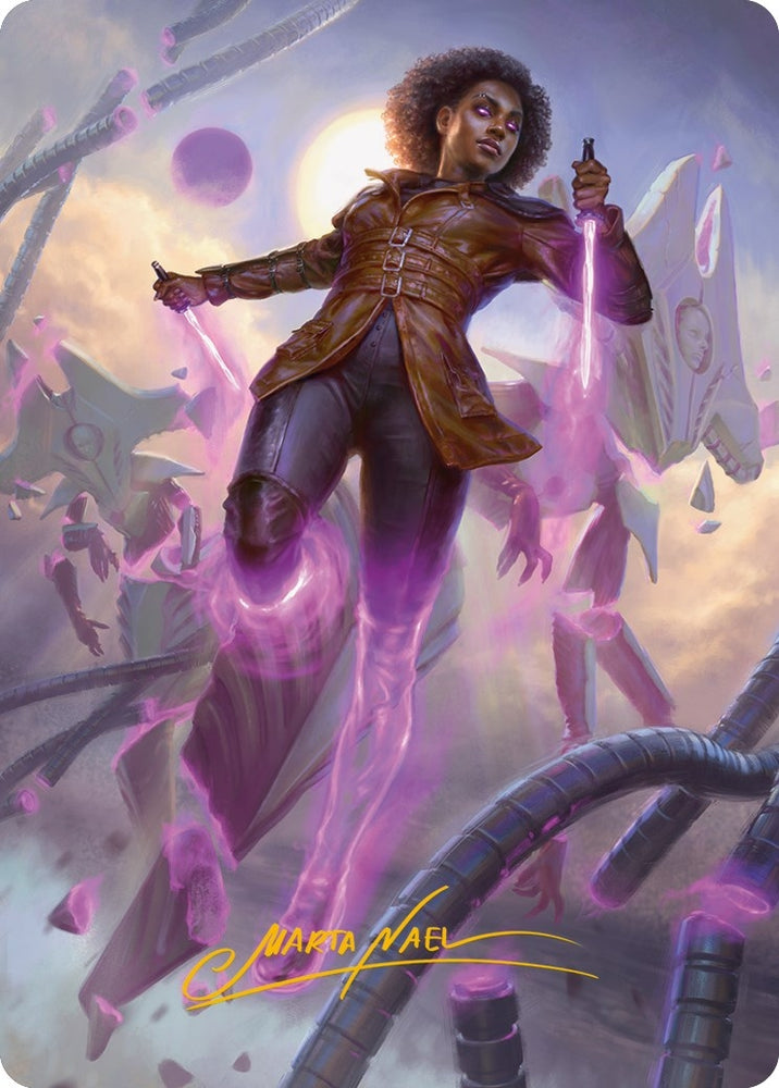 Image for Kaya, Intangible Slayer Art Card (Gold-Stamped Signature) (49) [Art Series: Phyrexia: All Will Be One]