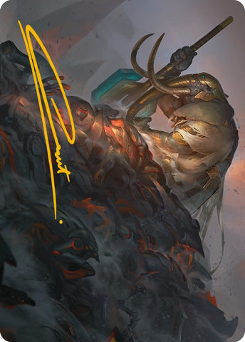 Image for Against All Odds Art Card (Gold-Stamped Signature) (1) [Art Series: Phyrexia: All Will Be One]