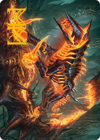 Image for Kuldotha Cackler Art Card (Gold-Stamped Signature) (32) [Art Series: Phyrexia: All Will Be One]