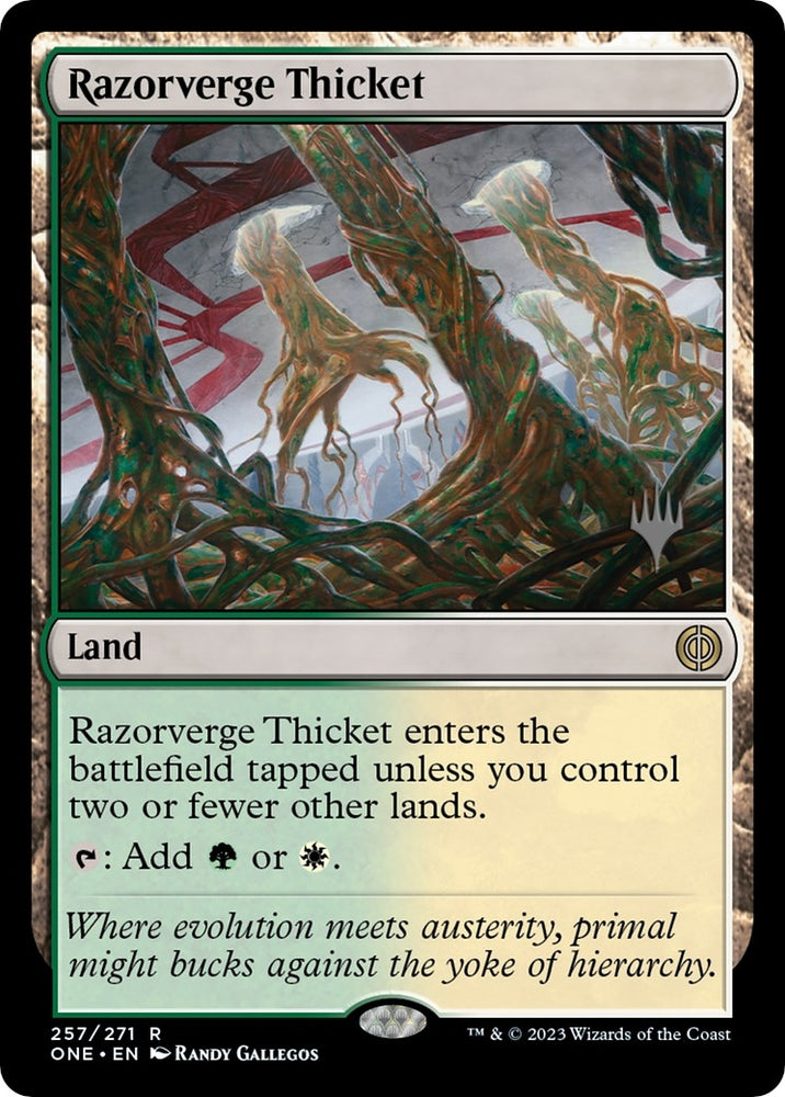 Image for Razorverge Thicket (257) [Promo Pack: Phyrexia: All Will Be One]