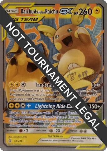 Image for Raichu & Alolan Raichu GX - 2019 (Haruki Miyamoto) (54/236) - Pokemon