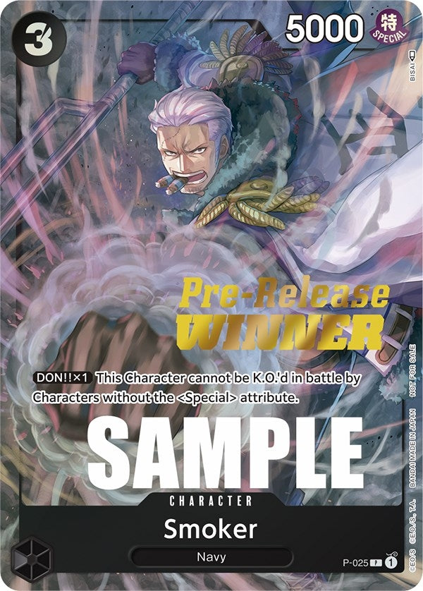 Image for Smoker (Pre-Release) [Winner] (P-025) (One Piece Promotion Cards) - One Piece Card Game