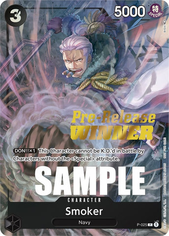 Image for Smoker (Pre-Release) [Winner] (P-025) (One Piece Promotion Cards) - One Piece Card Game