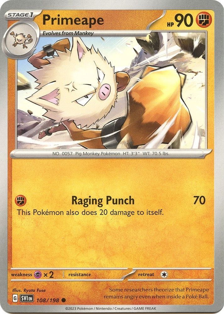Image for Primeape (108/198) - Pokemon