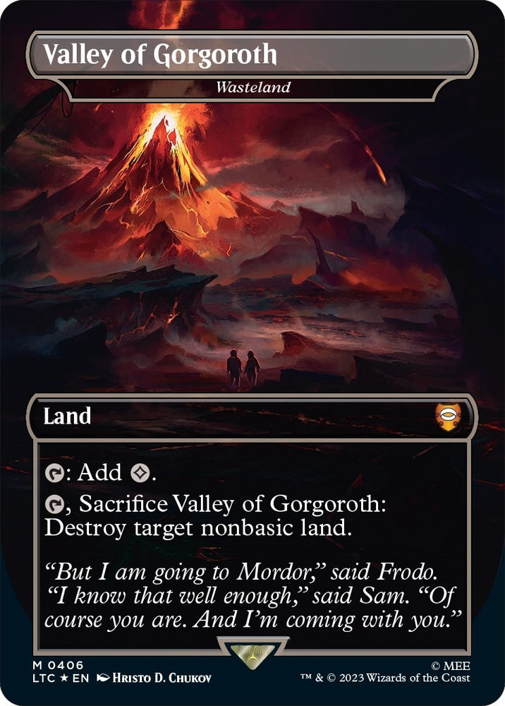 Image for Valley of Gorgoroth - Wasteland (Surge Foil) (406) [Commander: The Lord of the Rings: Tales of Middle-earth]