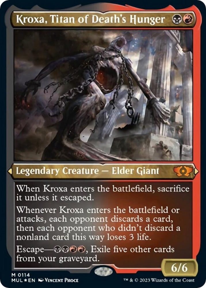 Image for Kroxa, Titan of Death's Hunger (Foil Etched) (114) [March of the Machine: Multiverse Legends]