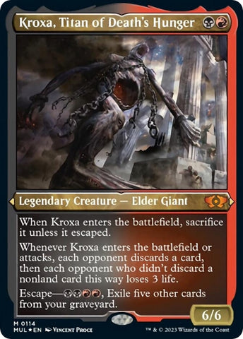 Image for Kroxa, Titan of Death's Hunger (Foil Etched) (114) [March of the Machine: Multiverse Legends]