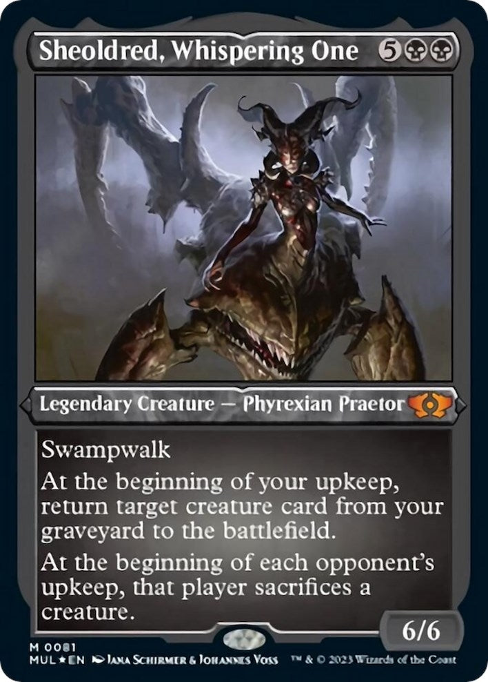 Image for Sheoldred, Whispering One (Foil Etched) (81) [March of the Machine: Multiverse Legends]