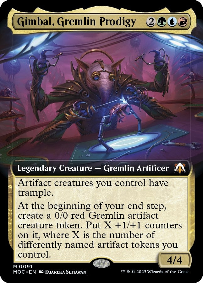 Image for Gimbal, Gremlin Prodigy (Extended Art) (91) [Commander: March of the Machine]