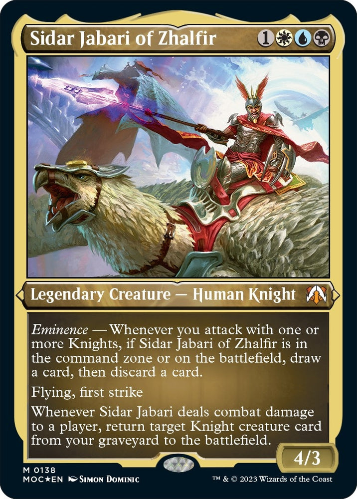 Image for Sidar Jabari of Zhalfir (Display Commander) - Thick Stock (138) [Commander: March of the Machine]