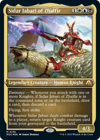 Image for Sidar Jabari of Zhalfir (Display Commander) - Thick Stock (138) [Commander: March of the Machine]