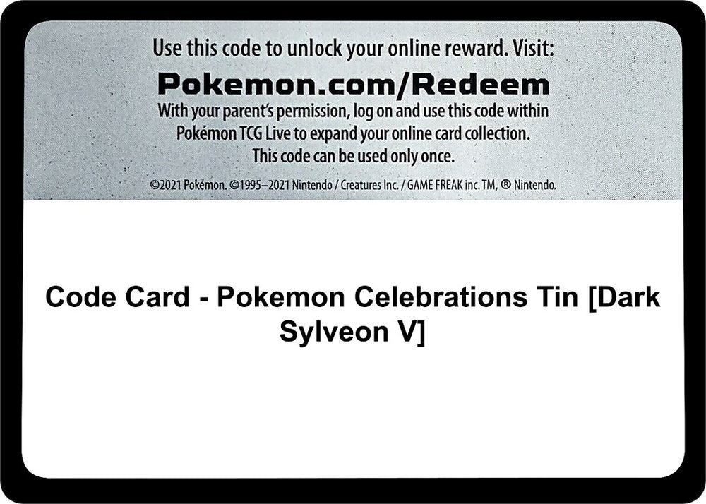 Image for Code Card - Pokemon Celebrations Tin [Dark Sylveon V] - Pokemon