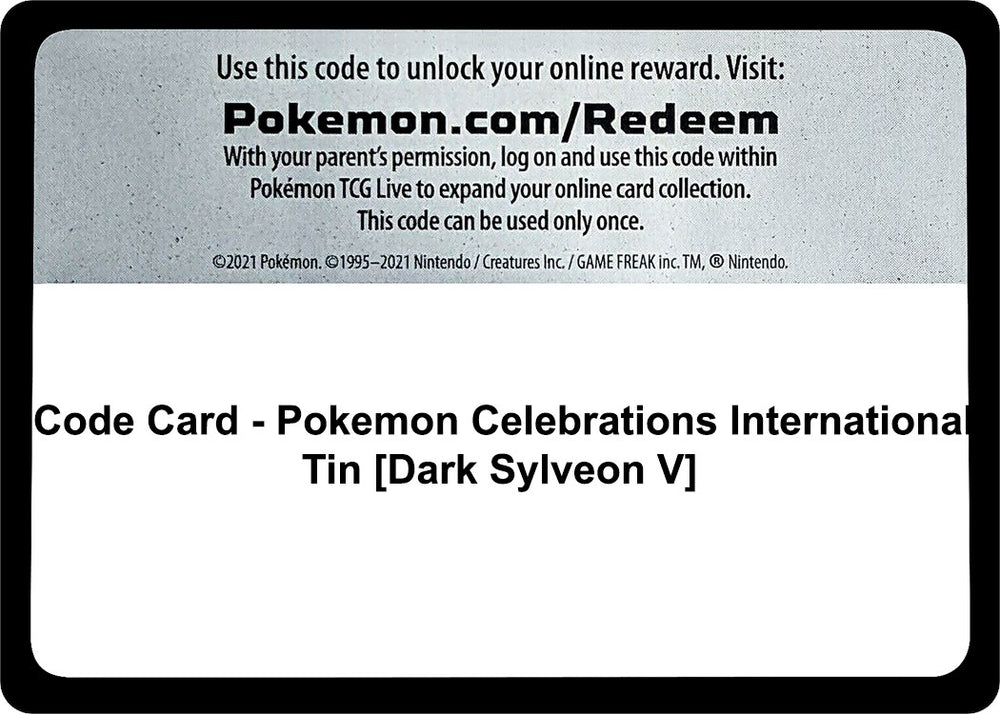 Image for Code Card - Pokemon Celebrations International Tin [Dark Sylveon V] - Pokemon