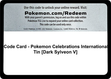 Image for Code Card - Pokemon Celebrations International Tin [Dark Sylveon V] - Pokemon