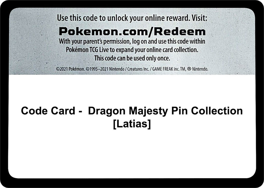 Image for Code Card - Dragon Majesty Pin Collection [Latias] - Pokemon